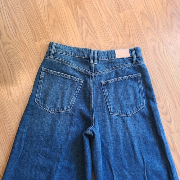 NEW NWOT! PAIGE DENIM PORTIA INSET POCKET FRONT SEAM WIDE LEG JEANS BRONX sz 29 - Picture 5 of 9